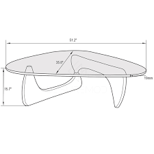 Stylish solid 45mm white timber base noguchi coffee table. Isamu Noguchi Coffee Table Glass With Black Wood Base
