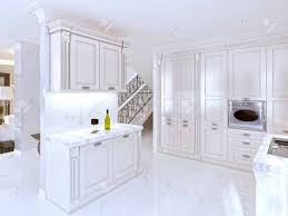 Kitchenaid now produces its mixers in well. Spacious White Kitchen In The Art Deco Style With Integrated Stock Photo Picture And Royalty Free Image Image 66484880