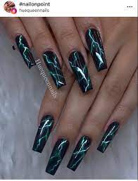Green Lightning Nails Beauty Hue