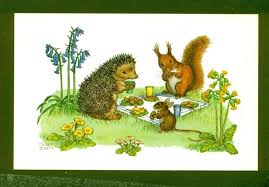 Hedgehog Squirrel And Mouse Picnic Animal Art Squirrel Animal Painter