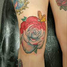 Photo of tattoo #disney #rose #castle. Tattoo Uploaded By Chris Morris Tattoo Tattoos Disney Disneytattoo Disneyink Aliceinwonderland Aliceinwonderlandtattoo Rose Rosetattoo Whiterose Redrose Breadandbutterfly Kneetattoo Knee Newschooltattoo Colourtattoo 316698 Tattoodo