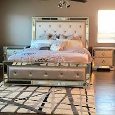 Bedroom Bliss A Driyah Creates A Glamorous Foundation In Her Bedroom With The Help Of Our Ava Colle Bedroom Decor Queen Sized Bedroom Sets Stylish Home Decor