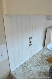 How to trim a beadboard backsplash. How To Install A Diy Beadboard Backsplash Kitchen Makeover The Frugal Homemaker