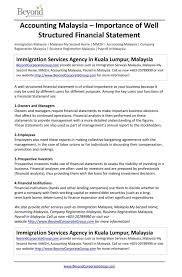 Accounting Malaysia Importance Of Well Structured Financial Statement By Beyondcorporategroup Com Financial Statement Accounting Financial