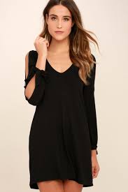 Glory Of Love Black Shift Dress In 2020 Shift Dress Black Women Dress Online Long Sleeve Shift Dress