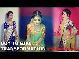 Transformation from male to female. Boy Wearing Makeup And Saree Makeupview Co