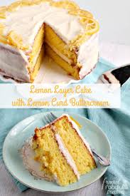 Lemon Layer Cake With Lemon Curd Buttercream Cake Recipes Frosting Recipes Yummy Food Dessert