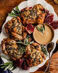 Herb Roasted Cornish Hens With Wild Rice Stuffing Zestful Kitchen