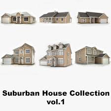 There should also be a big yard surrounded by the fence. Hi Poly Cottages Vol 1 Max House 3d Model Suburban House Cottage