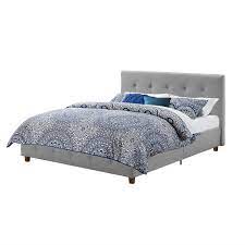 Modway lily tufted linen fabric upholstered full headboard. Full Size Grey Linen Upholstered Platform Bed With Button Tufted Headboard Fastfurnishings Com