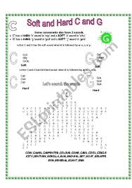 english worksheets soft and hard c and g