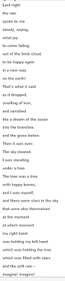 Last Night The Rain Spoke Mary Oliver