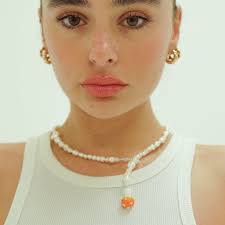 pearl+mushroom/ necklace