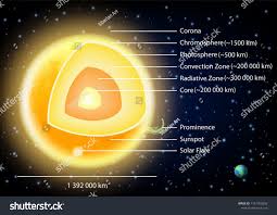 Sun Structure Diagram Vector Illustration Of Sun Internal Structure With Layers Sunspots Solar Flare And Prominence E Solar Flare Education Poster Sunspots