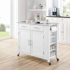 Gives you extra storage in your kitchen. Crosley Savannah Stainless Steel Top Full Size Kitchen Island Cart Gray Stainless Steel Home Kitchen Kitchen Dining Room Furniture Sek Pro De