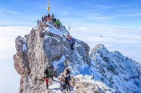 Zugspitze Summit Alpine View Rock Clouds Imposing Mountain Landscape Mountaineering Bavaria Germany Pikist