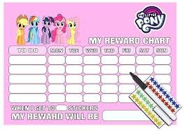 my little pony reward chart reusable sticker reward chart