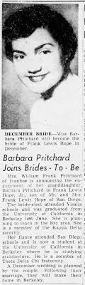 Marriage of Barbara and Frank Lewis Hope, Jr.