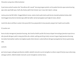 99% temuduga biasanya akan dimulakan dengan soalan ini. Mohon Calon Temuduga Kerajaan Ikut 6 Tips Penting Ni Kalau Nak Pass Interview Kerajaan