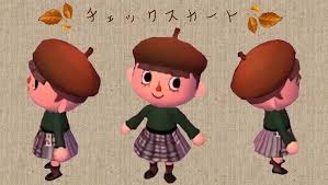 秋のお洋服 ベルト付で後ろはプリーツ ニット タートルネックです twitterにも色々載せてます とび森 animalcrossing acnl acnlqr マイデザイン とび森 とび森 服 どうぶつの森