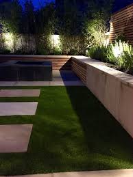 Contemporary Garden In Morningside Edinburgh With Fibre Optic Lighting In The Paving A Stainless Steel Contemporary Garden Outdoor Landscaping Garden Paving