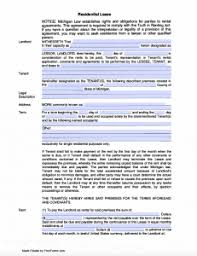 free michigan rental lease agreement templates pdf word