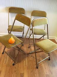 Bridge Chairs From The 60s With Crushed Velvet Fabric These Chairs Are Perfect When Company Is Coming They Are Comfortable Chair Folding Chair Dining Chairs