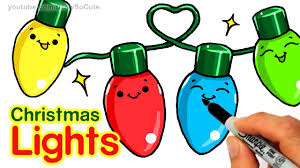Step by step drawing tutorial on how to draw christmas celebrations. How To Draw Christmas Holiday Lights Step By Step Easy And Cute Youtube