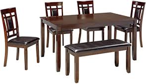 So dining room furniture has to be durable, functional, and relaxing to you and your family. Amazon Com Signature Design By Ashley Bennox Dining Room Table And Chairs With Bench Set Of 6 Furniture Decor