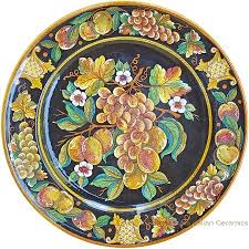 Deruta Italian Ceramic Hanging Decor Plate Frutta Fondo Nero With Antique Finish 21 5 Inch Deruta Italian Ceramics Italian Ceramics Italian Ceramic Plates