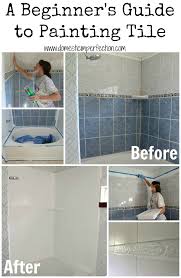 Eggshell and satin sheens are also recommended if your bathroom doesn't. How To Refinish Outdated Tile Yes I Painted My Shower Domestic Imperfection