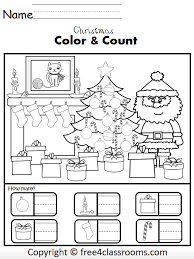 A collection of english esl christmas worksheets for home learning, online practice, distance learning and english classes to teach about. Free Christmas Numbers Math Worksheets For Kindergarten How Many Free4classrooms