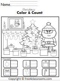 A collection of english esl christmas worksheets for home learning, online practice, distance learning and english classes to teach about. Free Christmas Numbers Math Worksheets For Kindergarten How Many Free4classrooms