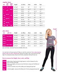 Size Chart For Tops Kids Style Plus Size Shopping Size