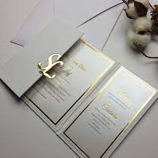Initial Hard Cover Invitations White And Gold Hardcover Suite Initial Wedding Real Gold Foil Hard Cover Invitation Gorgeus Invitation In 2021 Invitations White White And Gold Wedding Themes Invitations