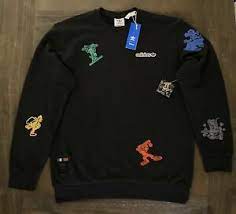 Adidas X Disney Goofy Crew Neck Sweater W A Pin Black Mens Sz New Gj0848 Ebay