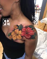 Dark Skin Tattoos Hibiscus Tattoo Dark Skin Body Art Tattoo Ideas And Inspiration Rogerparrilla Girl Neck Tattoos Red Ink Tattoos Girl Shoulder Tattoos
