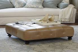 Beige Leather Ottoman Coffee Table Leather Ottoman Tufted Leather Ottoman Leather Ottoman Coffee Table