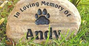 Dog Paw Print Engraved River Rock Grave Markers Pet Memorials By King Custom Pet Memorials Dog Headstone Dog Paws