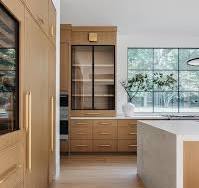 What are light oak kitchen designs with black accents and ...