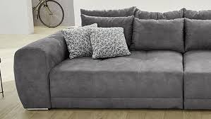 Luxus wohnlandschaft sofa polster u form eckgarnitur ecksofa couch xxl big + usb. Big Sofa Moldau Xxl Couch Microfaser Dunkelgrau Kissen