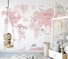 Sembollerle Pembe Dunya Haritasi Duvar Kagidi 2020 Duvar Duvar Kagidi 3d Duvar Kagidi