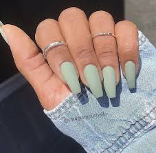Light Olive Green Colored Nails Matte Nails Design Best Acrylic Nails Matte Acrylic Nails