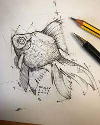 Рыба карандашом