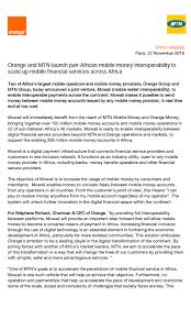 Users can load their mtn mobile money accounts with cash at agent locations . Mtn And Orange Launch Pan African Mobile Money Interoperability Business Nigeria