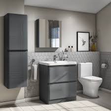 Get free shipping on qualified gray bathroom vanities or buy online pick up in store today in the bath department. 800mm Dark Grey Freestanding Vanity Unit With Basin Portland Better Bathrooms