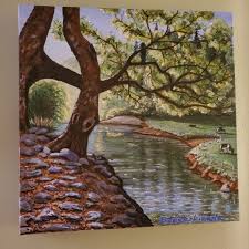 River Rocks, Rivers Art, Rivers Painting, Landscape, Forest Stream, Forest  Landscape, Nature Art, Woodland Stream Print, Riverscape, Farm