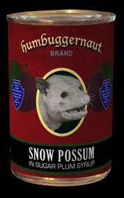 Snow Possum For Christmas Dinner Funny Christmas White Elephant Gag Gift Canned Food Best White Elephant Gifts Weird Food