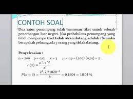 Contoh soal probabilitas dan jawabannya. Distribusi Poisson Contoh Soal Pembahasan Youtube