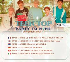 Fanpop community fan club for teen top fans to share, discover content and connect with other fans of teen top. Teen Top Party To N9ne 2019 Europe Tour Cities And Ticket Details Up Station Malaysia